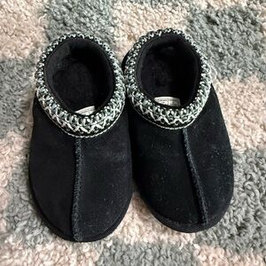 UGG Toddler Unisex Tasman Slippers Wool Blend Trendy Black Size 6